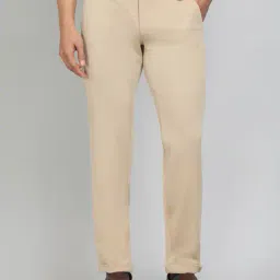 greenfibre Men Flat Front Slim Fit Trousers image 1