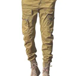 poshax Men Relaxed Fit Cargo Jogger Pants with Insert Pockets image 1