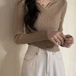 Women Ribbed Slim Fit Top-image-13