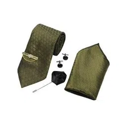 rcg- rare combee group Men Geometric Print Tie Pocket Square with Cufflinks & Tie-Pin-picture-20
