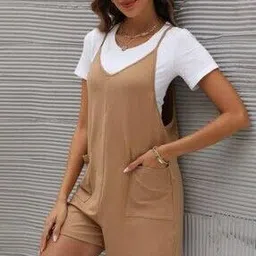 Women Jumpsuit with Patch Pockets-image-18