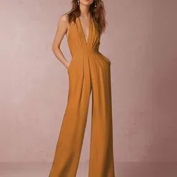 divawalk Women Halter-Neck Jumpsuit with Insert Pockets-picture-27
