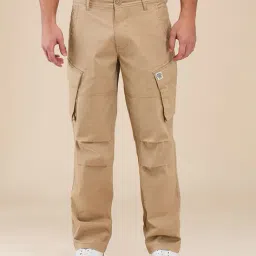 being human Men Flat Front Relaxed Fit Cargo Pants image 1