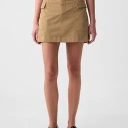 gap Khaki Woven Mini Skirt with Flap Pockets-picture-27