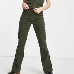 Women Skinny Fit Flared Trousers-image-78