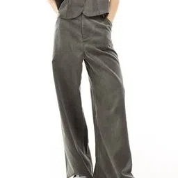 Women Washed wide-Leg Flat-Front Trousers-image-22