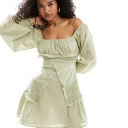 asos design Wrap Mini Dress with Raw Hem Detail-picture-47