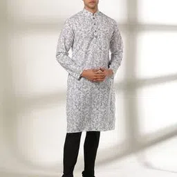 samav Printed Slim Fit Kurta with Insert Pocket-picture-21