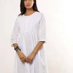 svrnaa by azorte Women Chikankari Flared Tunic-picture-5