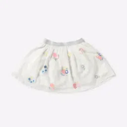 kg frendz Floral Embroidered Flared Skirt-picture-24