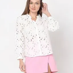 vero moda Women Regular Fit Cut-Work Shirt-picture-13