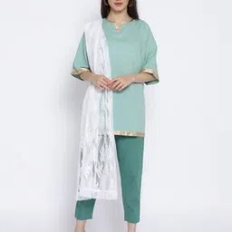 weavers villa Lace Dupatta with Scalloped Hem-picture-53