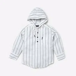 gini & jony Striped Hooded Shirt with Patch Pocket-picture-19