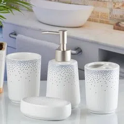 kookee 4-Piece Micro Print Soap Dispenser & Holders Set-picture-12