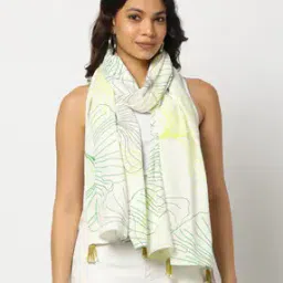 svrnaa by azorte Printed Stole with Tassel Details-picture-45