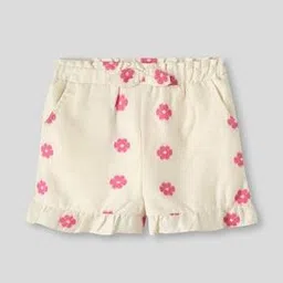 kg frendz Girls Floral Print Cotton Shorts with Bow Accent-picture-13