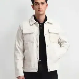 Men Regular Fit Spread Collar Trucker Jacket-image-40