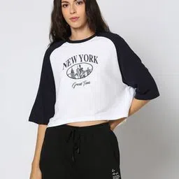 teamspirit Women Embroidered Regular Fit Crop T-Shirt-picture-35