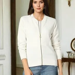 dnmx Women Zip-Front Regular Fit Bomber Jacket-picture-34
