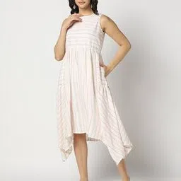 fusion Women Striped A-Line Asymmetric Dress-picture-52