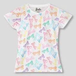 kg frendz Girls Typographic Print Regular Fit Round-Neck T-Shirt-picture-46