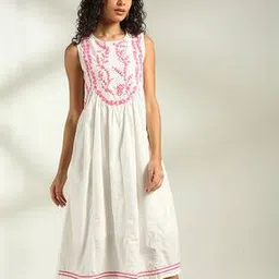 fusion Women Embroidered Fit & Flare Dress-picture-21