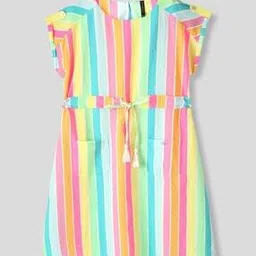 rio girls Girls Striped Shift Dress with Tie-Up Belt-picture-34