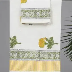 peepul tree Set of 2 Floral Print Bath & Hand Towels-picture-14