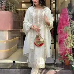 niza fashion Women Embroidered Straight Kurta Set with Dupatta-picture-30