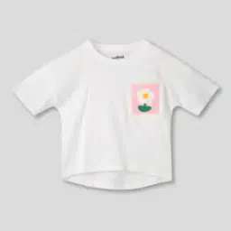 wotnot by azorte Girls Relaxed Fit Round-Neck T-Shirt with Pocket Applique-picture-50