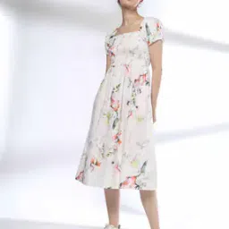 rio Women Smocked Floral Print Fit & Flare Dress-picture-20