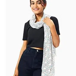 vi looks Women Floral Print Stole with Tassels-picture-34