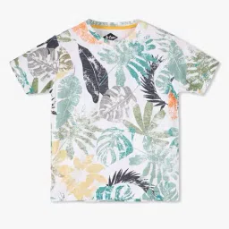 lee cooper Boys Tropical Print Regular Fit Crew-Neck T-Shirt image 1