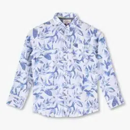 Boys Leaf Print Slim Fit Shirt-image-42