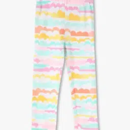 Girls Printed Regular Fit Leggings-image-2