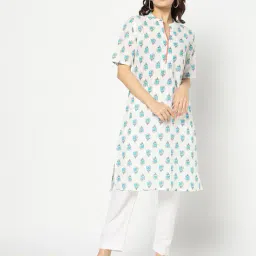 yousta Women Block Print Straight Kurta image 1