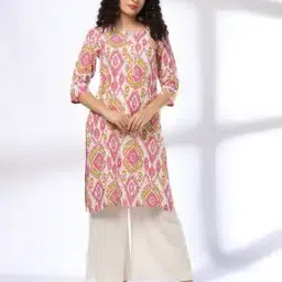 avaasa mix n' match Women Ikat Print Straight Kurta-picture-38