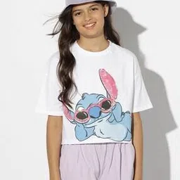 outryt by azorte Girls Graphic Print Relaxed Fit Crew-Neck T-Shirt-picture-17