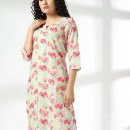 avaasa mix n' match Women Floral Print Straight Kurta-picture-41