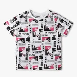 yousta Girls Printed Regular Fit Crew-Neck T-Shirt-picture-10