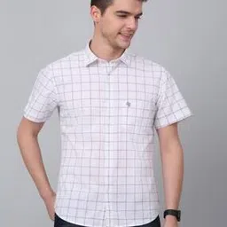 cantabil Checked Slim Fit Shirt with Patch Pocket-picture-30