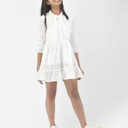 crimsoune club Perforated A-Line Dress-picture-13