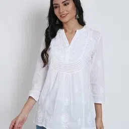 paramount chikan Hand Embroidered Chikankari Tunic with Cut -Outs-picture-27