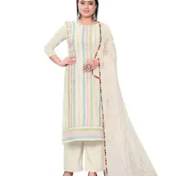 svaraa Women Embroidered 3-Piece Unstitched Dress Material-picture-14