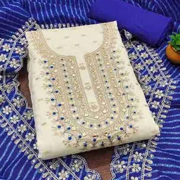 svaraa Women Embellished Unstitched Dress Material image 1