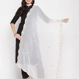 clora creation Floral Pattern Dupatta with Contrast Border-picture-39