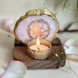 homearte india Guru Jee Agate Stone Tea Light Holder image 1