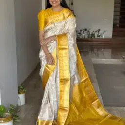 marziyaa Women Banarasi Silk Saree with Contrast Border-picture-52