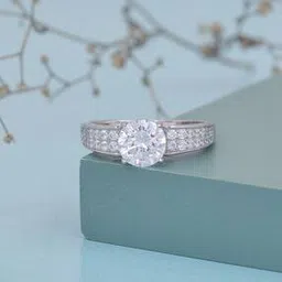 ornate jewels 925 Sterling Silver Round American Diamond Solitaire Ring-picture-47