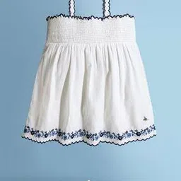 cherry crumble by nitt hyman Girls Embroidered Regular Fit Top with Smoked Detail-picture-18